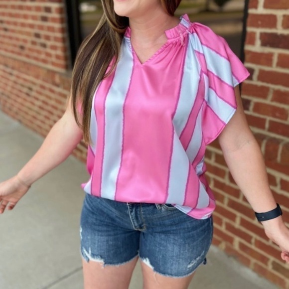 Entro Winnie Pink Waterfall Blouse - Picture 2 of 6